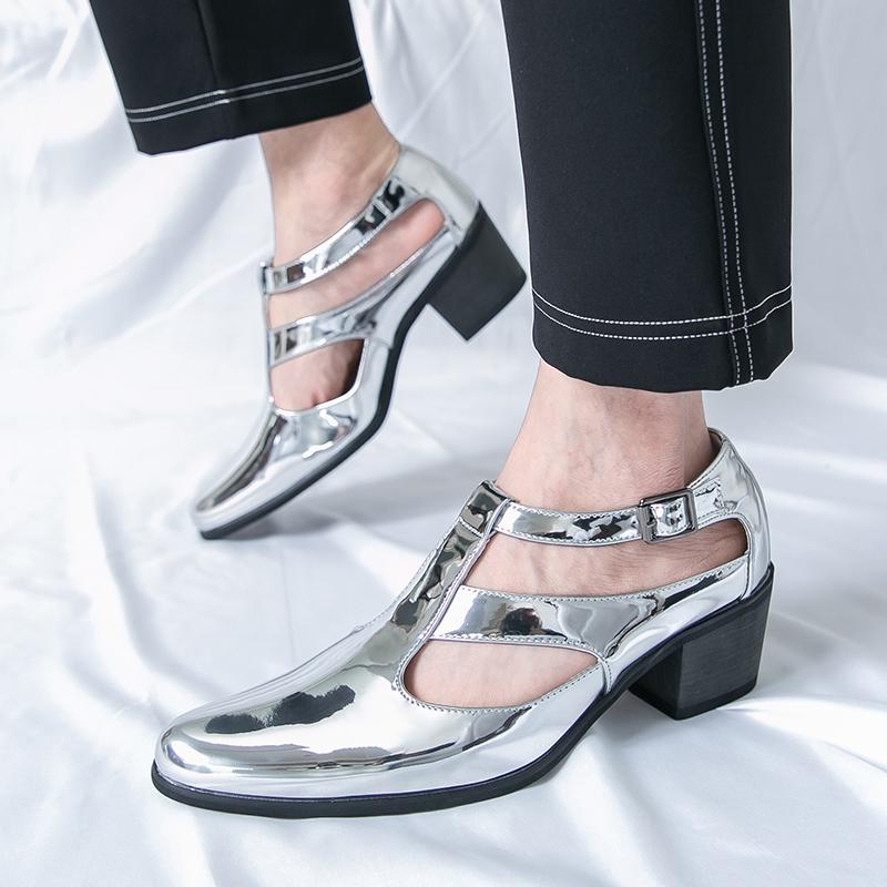 Fashion Summer Classic Men Leather Shoes Casual Comfortable Fashionable High-heeled Sandals Gentleman's Social Shoes Size 38-46