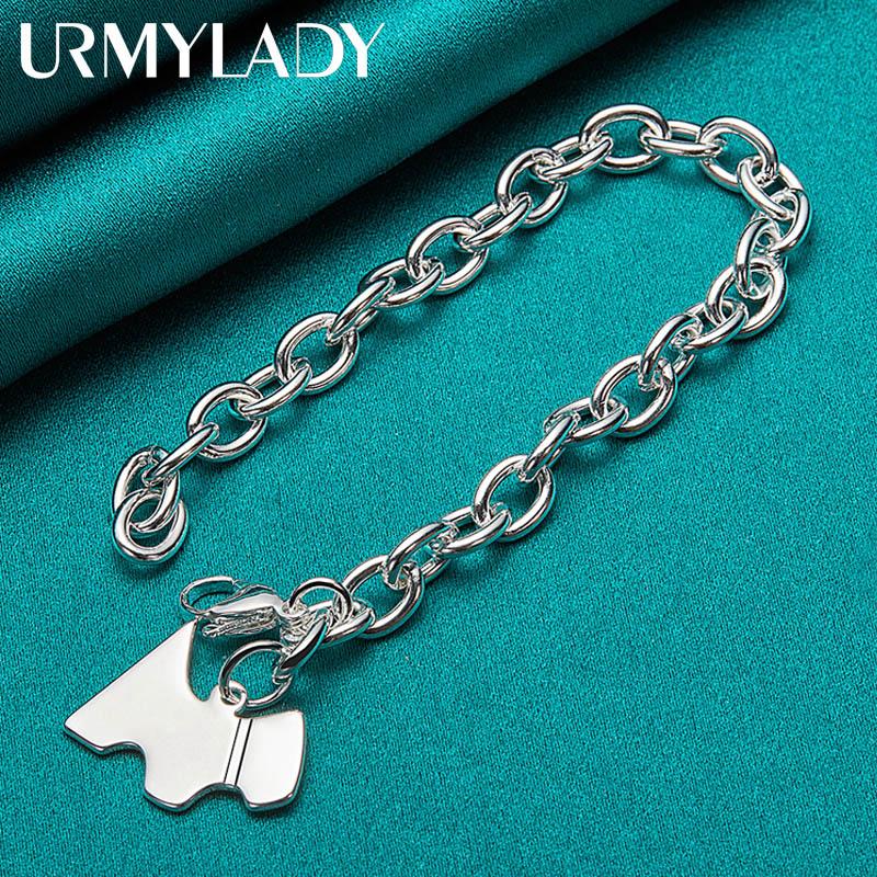 Brățară cu pandantiv câine norocos din argint 925 pentru femei bărbați bijuterii de logodnă la modă pentru petrecerea de nuntă