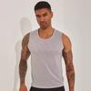 Men's Quick-Dry Ice Silk Mesh Tank: Breathable, Sleeveless Sports Base Layer with Wide Shoulders and Round Neck