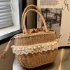 Beach Vacation Niche Beach Bag, Casual Woven Bag, Bucket Bag