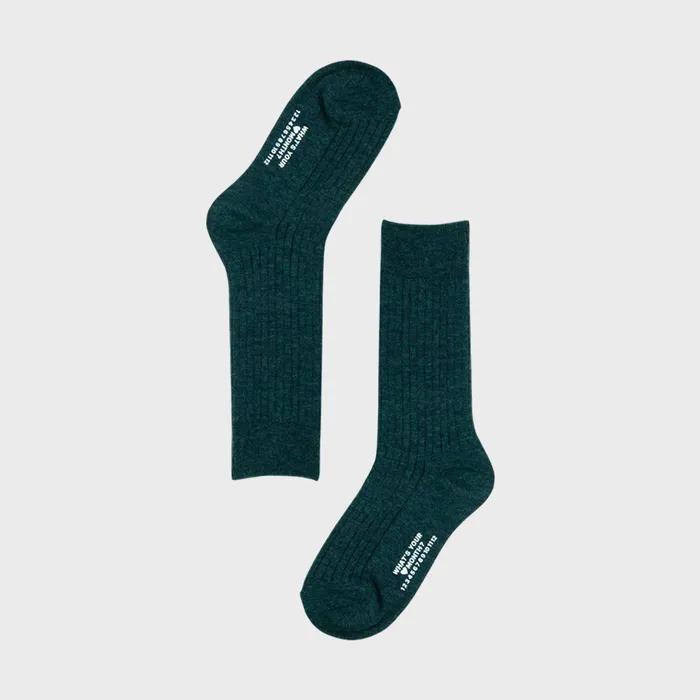 Essential Rib Socks MELANGE GREEN