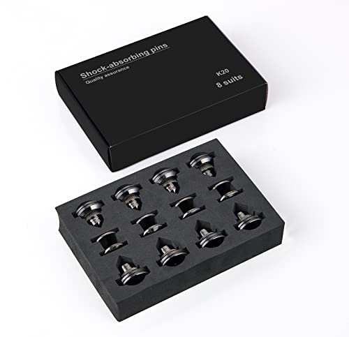 Pailvens Lautsprecher-Isolatoren für 8 Lautsprecher, Verstellbare Höhe, Metall-Spikes-Ständer mit 16 doppelseitigen Klebebändern, Verbessert die Audioqualität und verhindert Vibrationen
