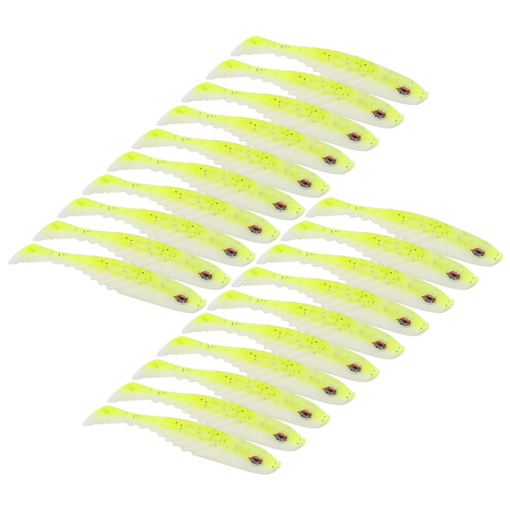 20Pcs Artificial Simulation Silicone Fishing Lure Soft Bait T Tail Soft Worm Accessory