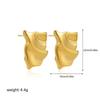 Vintage Stainless Steel Geometric Irregular Undulating Pattern Earrings 18K Gold-Plated Irregular Earrings Exquisite Fashion Jew