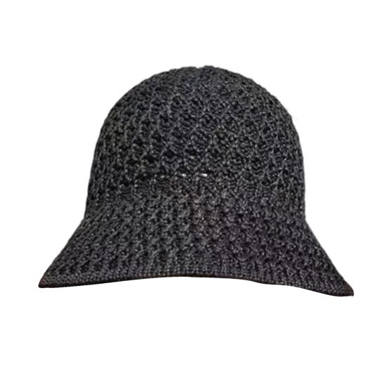 

Women Hat Breathable Hollow Pure Color Summer Basin Design Fisherman Hat Outdoor чёрный