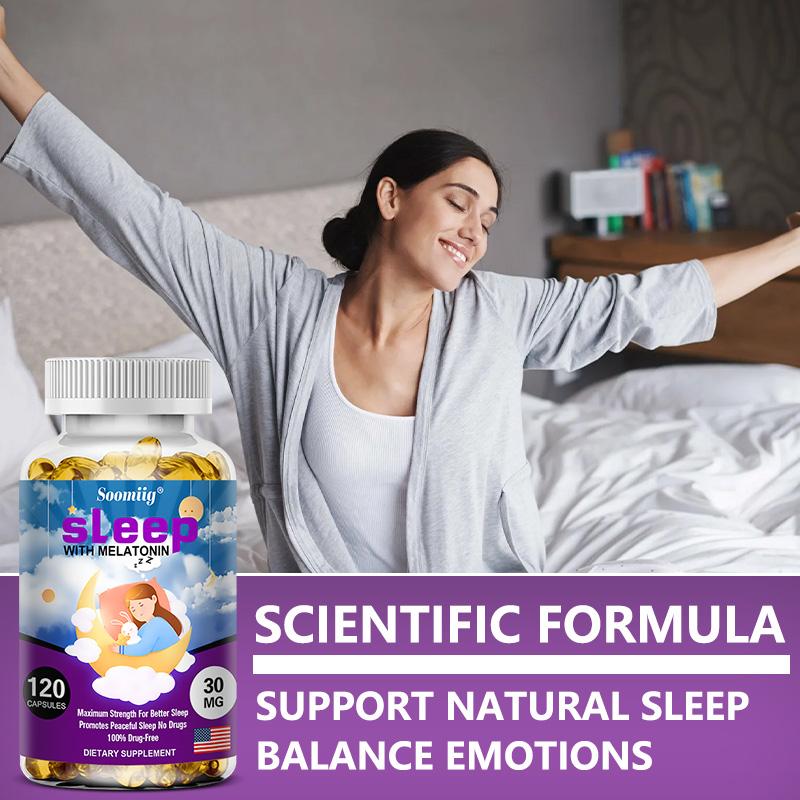 Melatonin 30mg Maximale Stärke Nachtschlafmittel Nahrungsergänzungsmittel, 120 Diätetische Nahrungsergänzungsmittel Weichkapseln