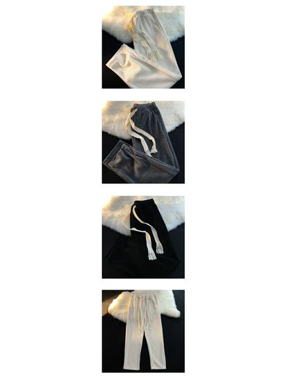 Damen Cord Schlaghose mit Kordelzug, Hoher Bund, Schlankmachend, Lässig, Vielseitig, für Frühling/Herbst 2024.