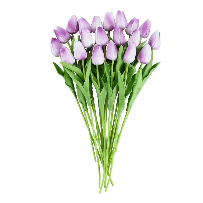 10 Heads Luxury Artificial Tulips Flowers White Real Touch Bouquet Foam Fake Flower Wedding Home Living Room Christmas Decoratio