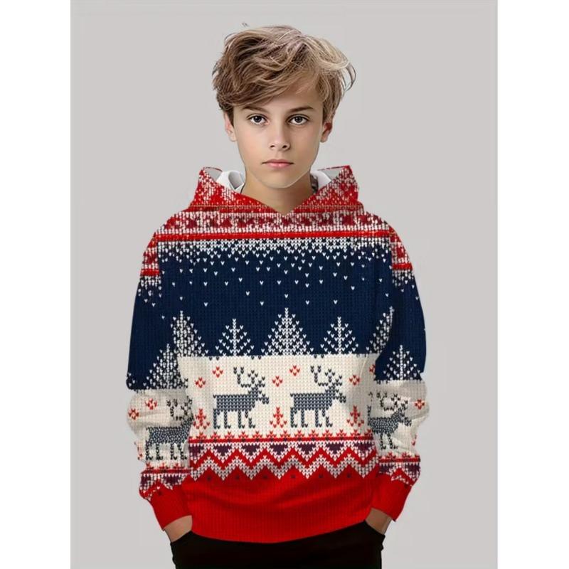 Christmas Hoodies for Kids Sweatshirts New Year Fashion Sweatshirts Casual Streetwear Santa Claus Kids Clothes Children Top