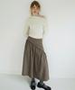 HEEARI Bliss Check Long Skirt_Brown