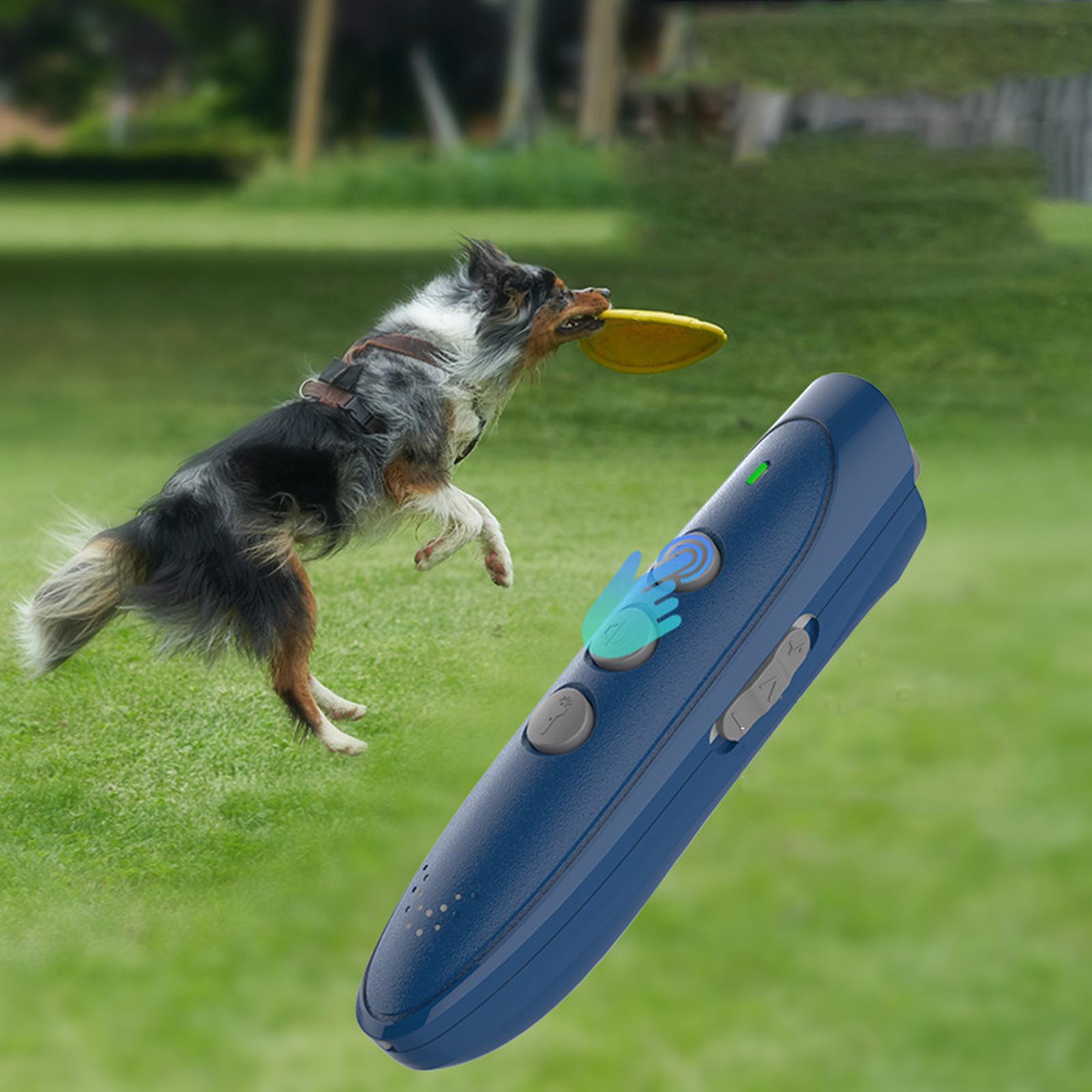 Pet Dog Ultrasonic Anti-Barking Device Dog Repeller Trainer Training Equipment Dog Anit Barking Training Clicker Pet Supplies синий