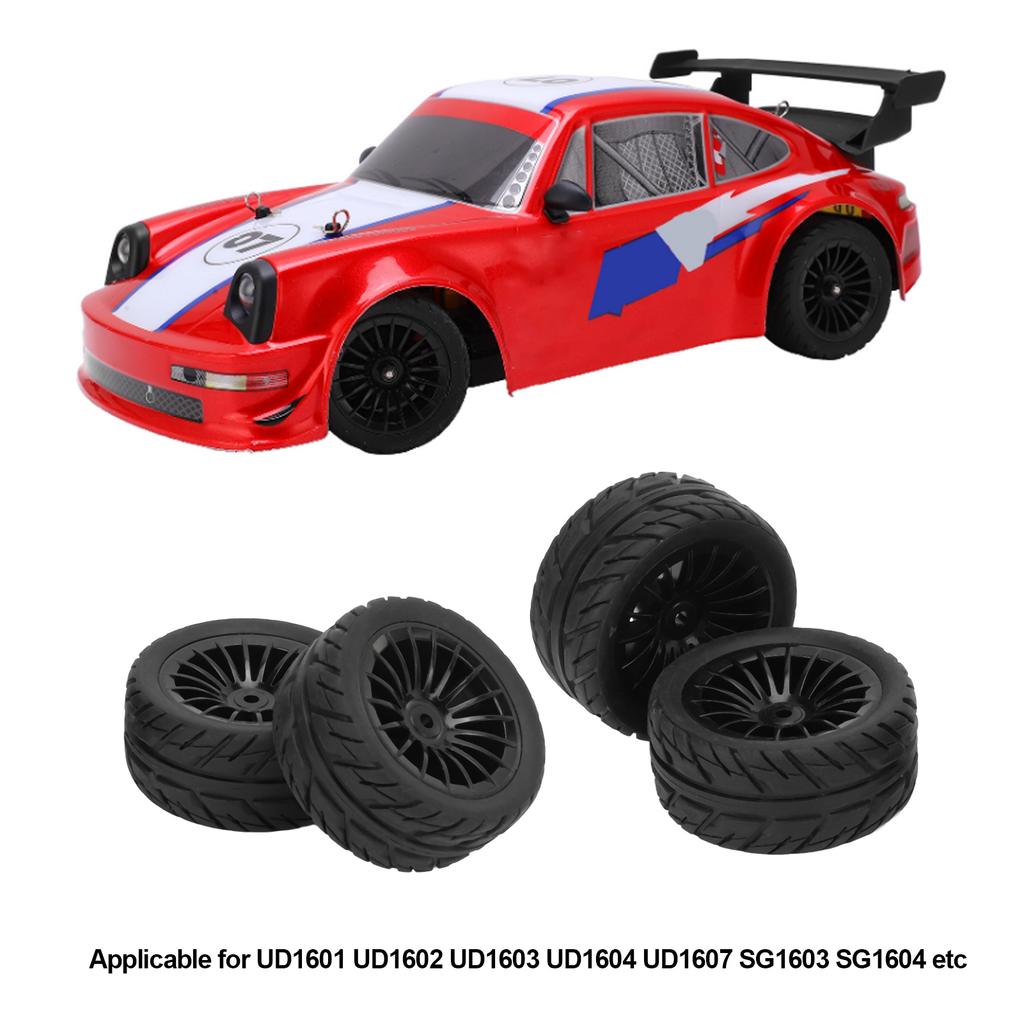4Pcs Rubber Tire Strong Grip Powerful Buffering Racing Car Tires for UD1601 UD1602 UD1603 UD1604 UD1607 SG1603 SG1604