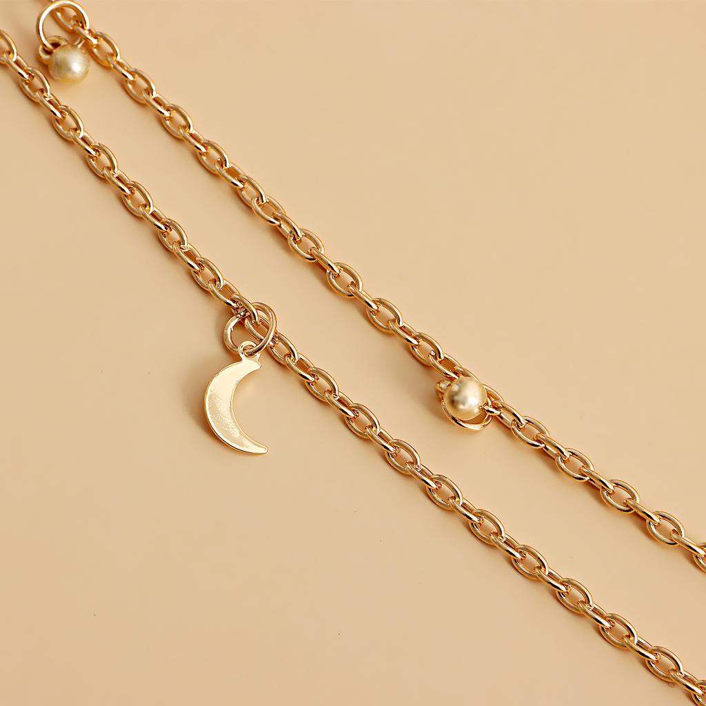 Europe, America, punk double-layer star crescent pendant, Xiaoxiang chain, belt, waist chain female manufacturer spot