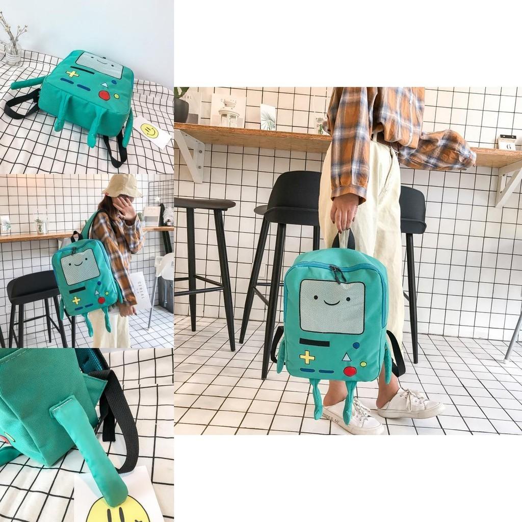 Niedlicher Cartoon Adventure Time Rucksack für Mädchen Japanischer Stil Lustig und Einzigartig Canvas Material Große Größe