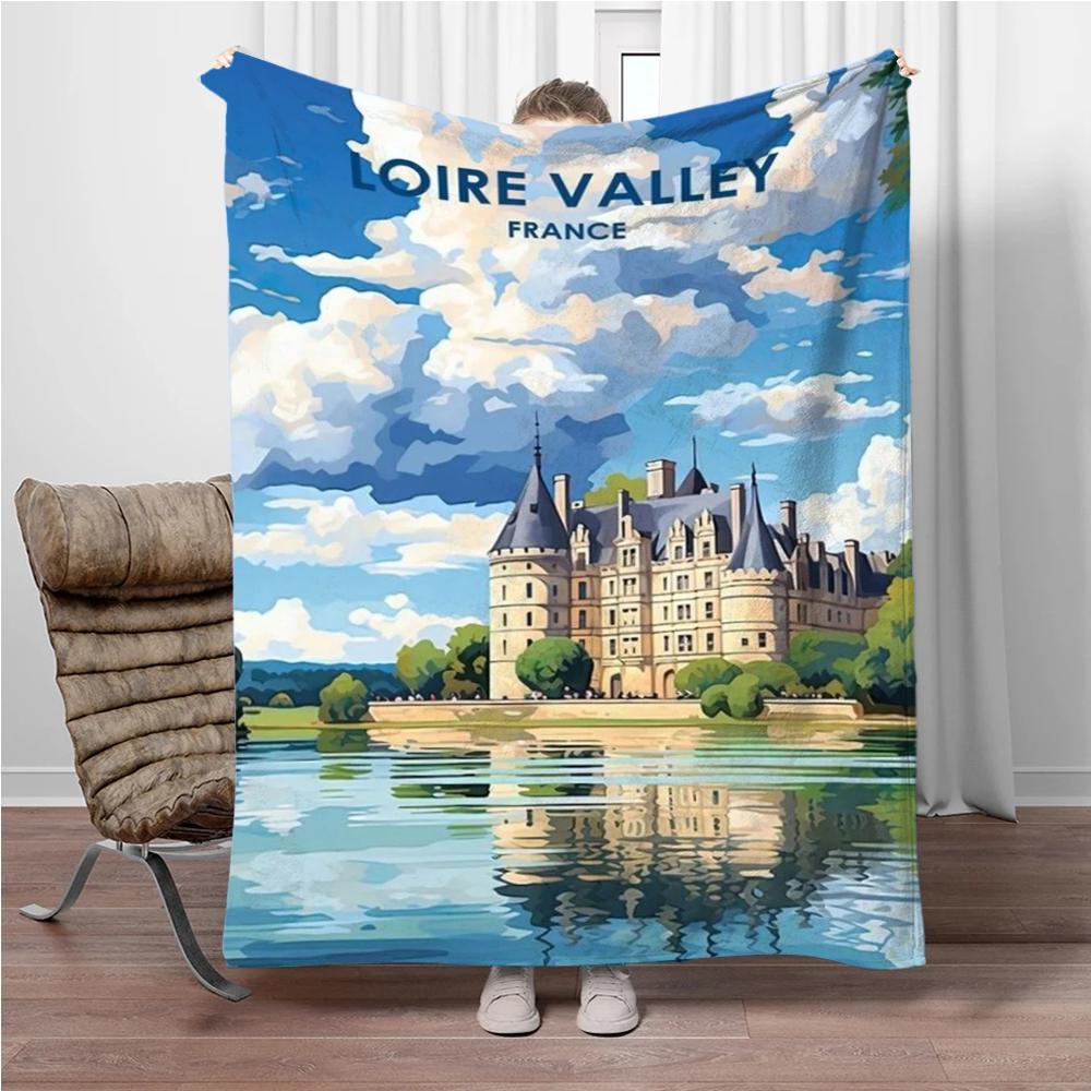 

City Scenery Flannel Blanket Children Warm Soft Blanket for Sofa Bed Office Cover Blanket Suitable for Birthday Souvenir Gifts 75x90cm