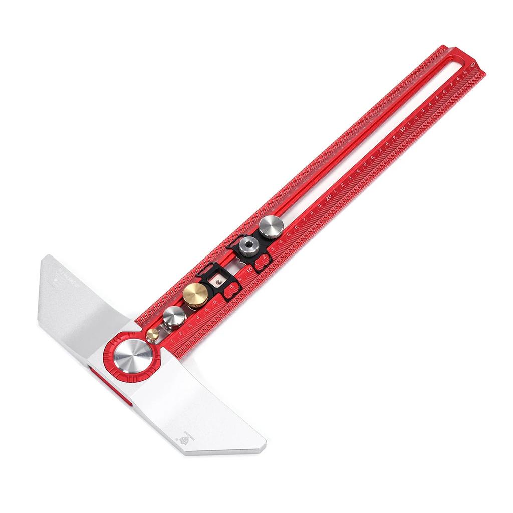 Woodworking T-Square Marking Ruler, 45° Aluminum Alloy Angle Ruler, Drill Guide Hole Ruler