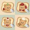 Cartoon Bear Toast Mouse Pad - Cute Irregular Desk Pad for Workstations