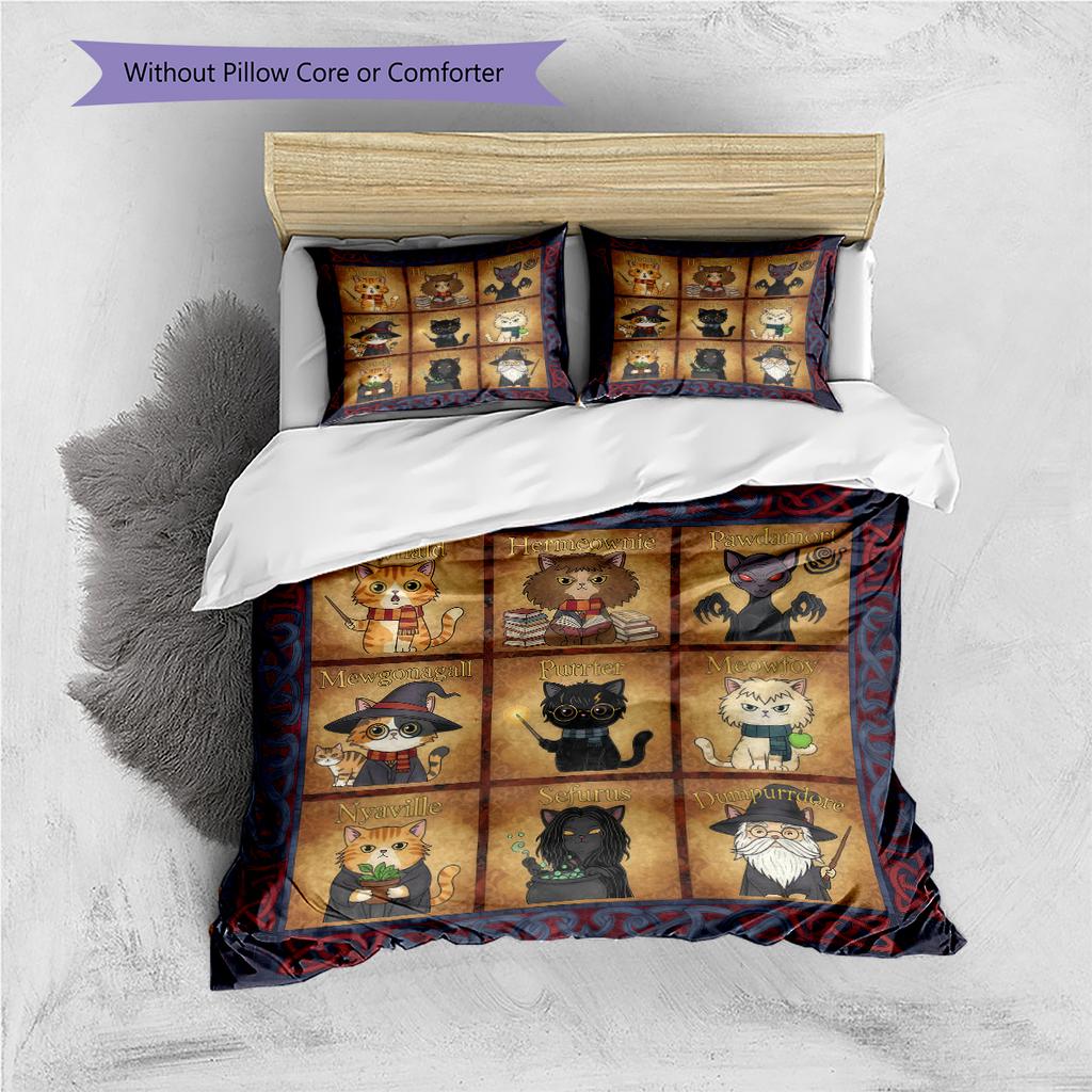 Cartoon Pattern Bedding Quilt Set Quilt Cover Pillowcase Home Decoration Birthday Gift (1 * duvet cover + 2 * pillowcase, without core)
