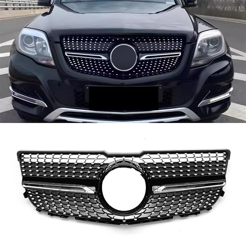 Front Bumper Grille Grills For Mercedes-Benz GLK Class X204 GLK260 GLK300 GLK350 2013 2014 2015 Facelift ABS Racing Grill