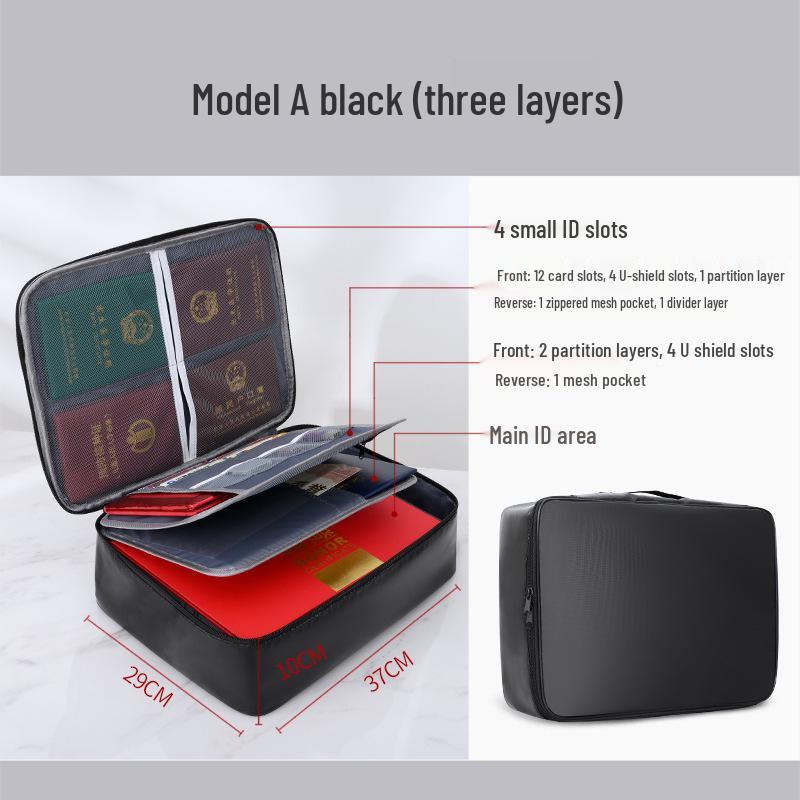 Fireproof Folding Document Storage Box with Zipper
