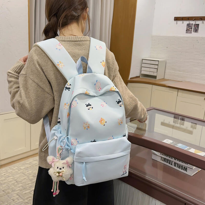 Cartoon Print Student Bag Large Capacity Travel Backpack Women's Backpack