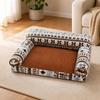 Floral Pet Sofa Bed Soft Padded Warm for Dogs, Cats, Bedroom, Living Room, Reading