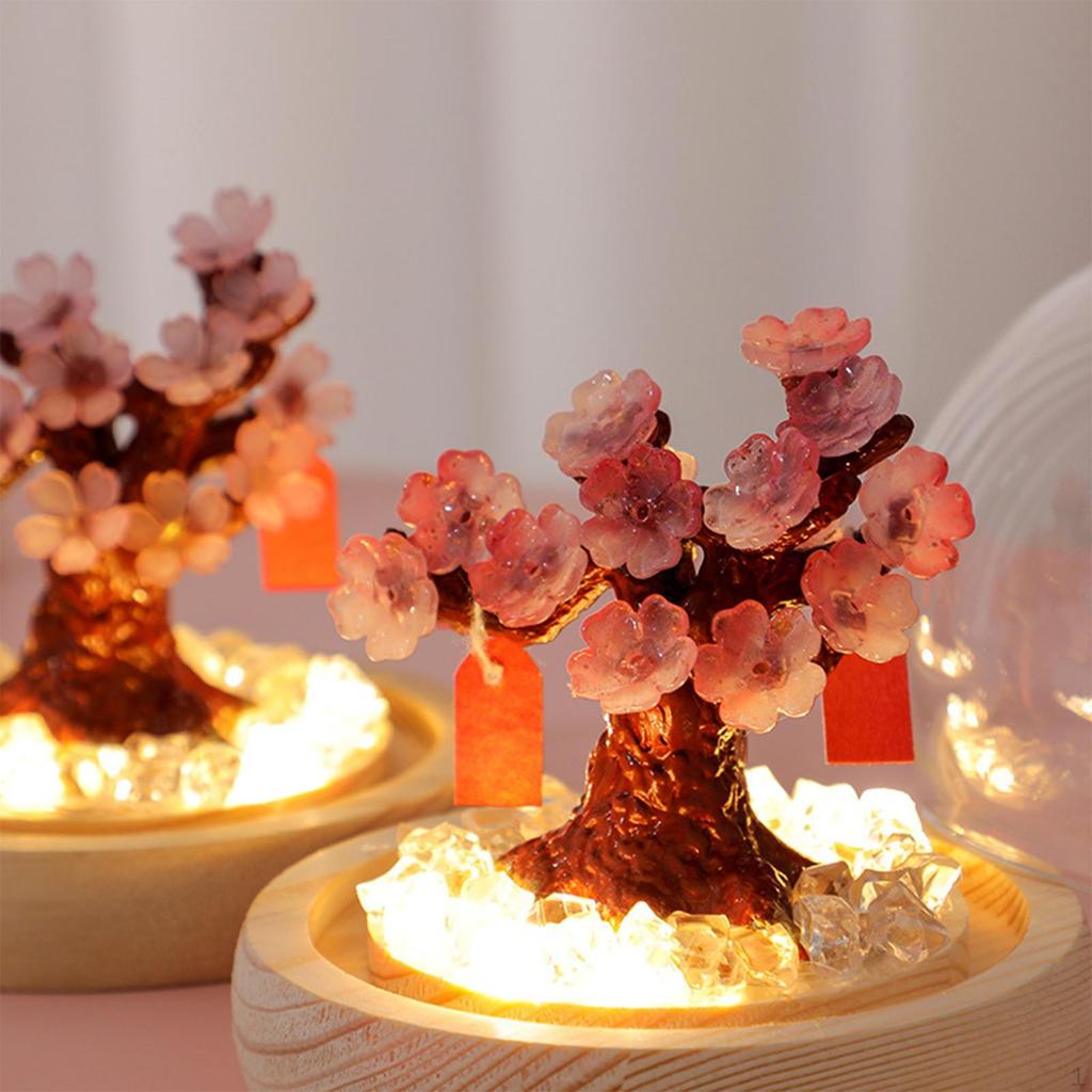 DIY Flower Bedside Lamp, Lamp with Dome Lighted Ambient Light, Desktop Ornament, Material