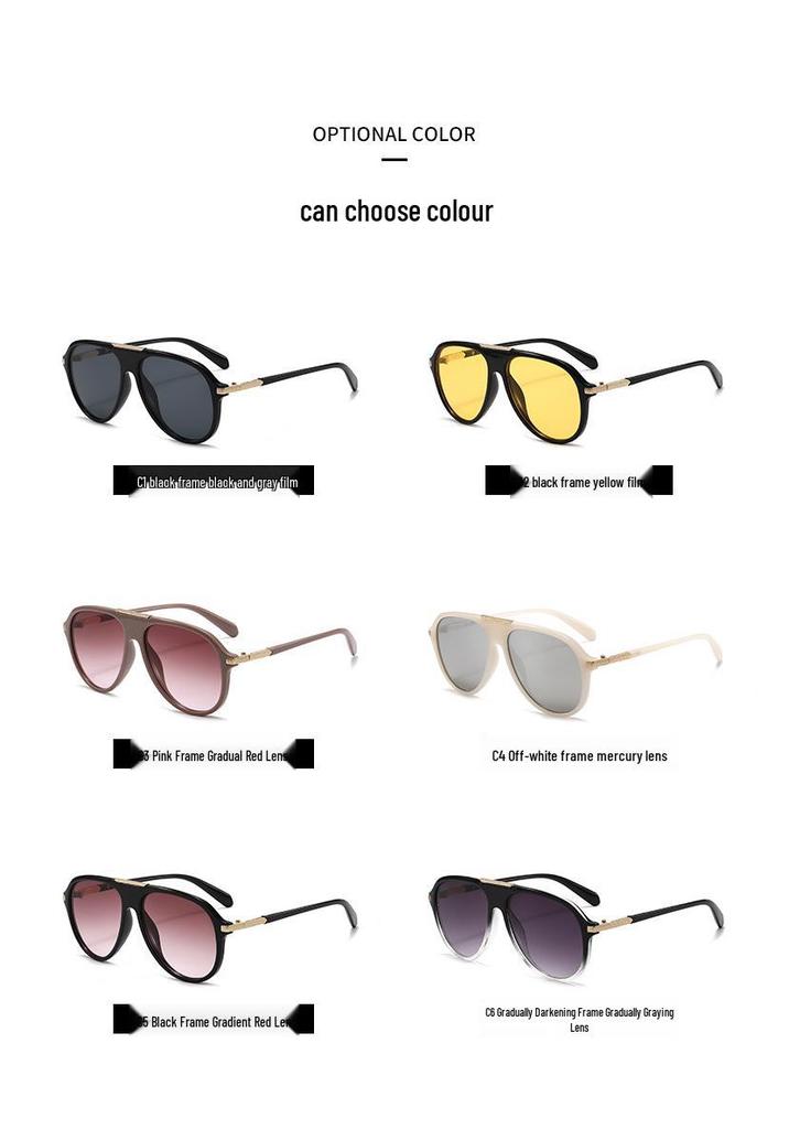Vintage Retro Pilot Sunglasses with European-American Style - Versatile, Stylish, and Sun Protective