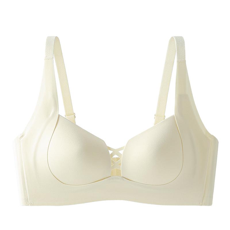 Women Seamless Wireless Push Up Gathering Side Support Comfortable Bra
