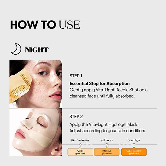 VT COSMETICS Vita-Light Reedle Shot 100 2-Stufen-Hydrogelmaske 4EA