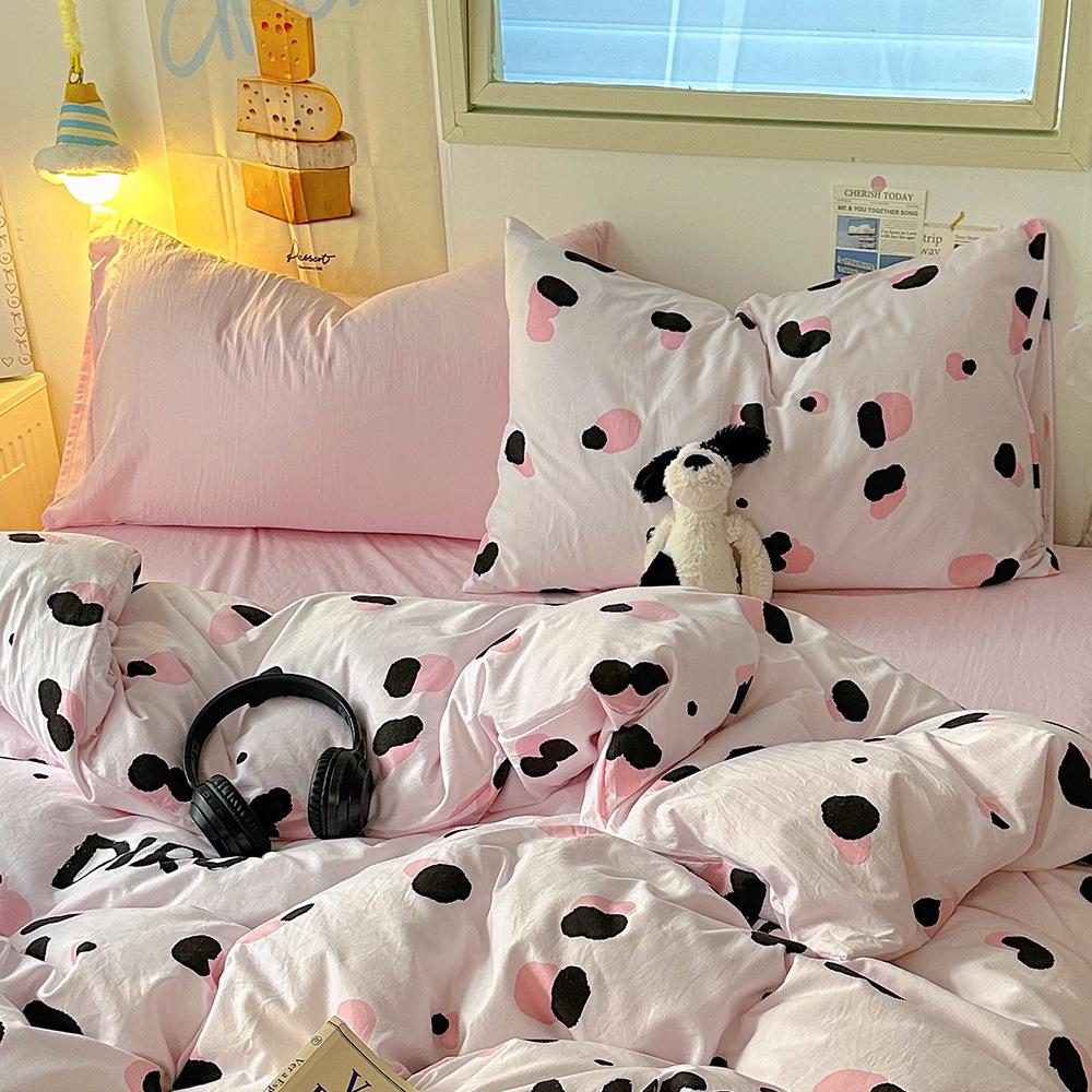 Cartoon Washed Cotton Pillowcases - Adult Spring Pair 48x74cm