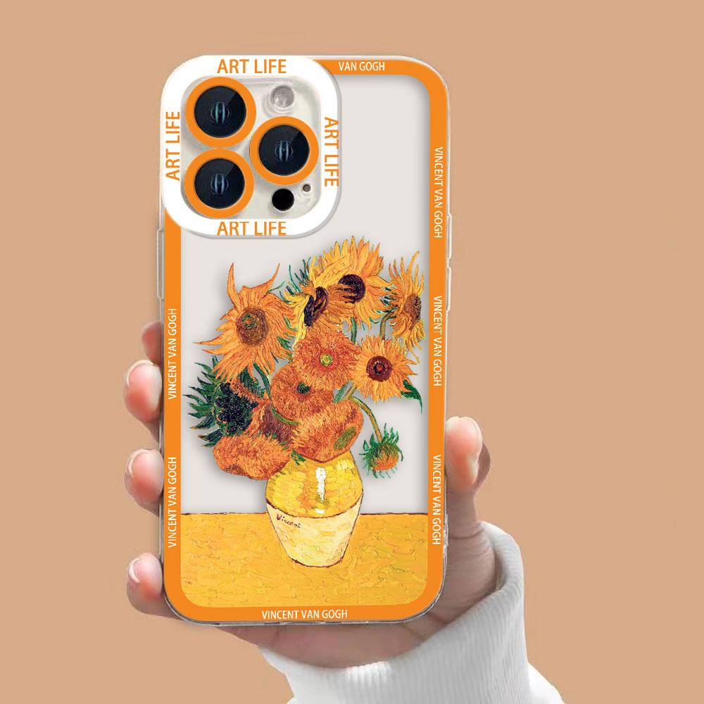 Sunflowers The Starry N-Night Clear Phone Case For Samsung A02 A03 A04 A05 A05S A06 A7 A10 A12 A13 A14 A15 A16 NOTE 10 20 Case