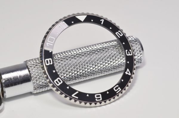 SEIKO Aftermarket SNZF Bezel Black x GMT Recessed for Sea Urchin SNZF15 SNZF17 [ Part] Insert, Slope, Ceramic, White, 12h, Engraving