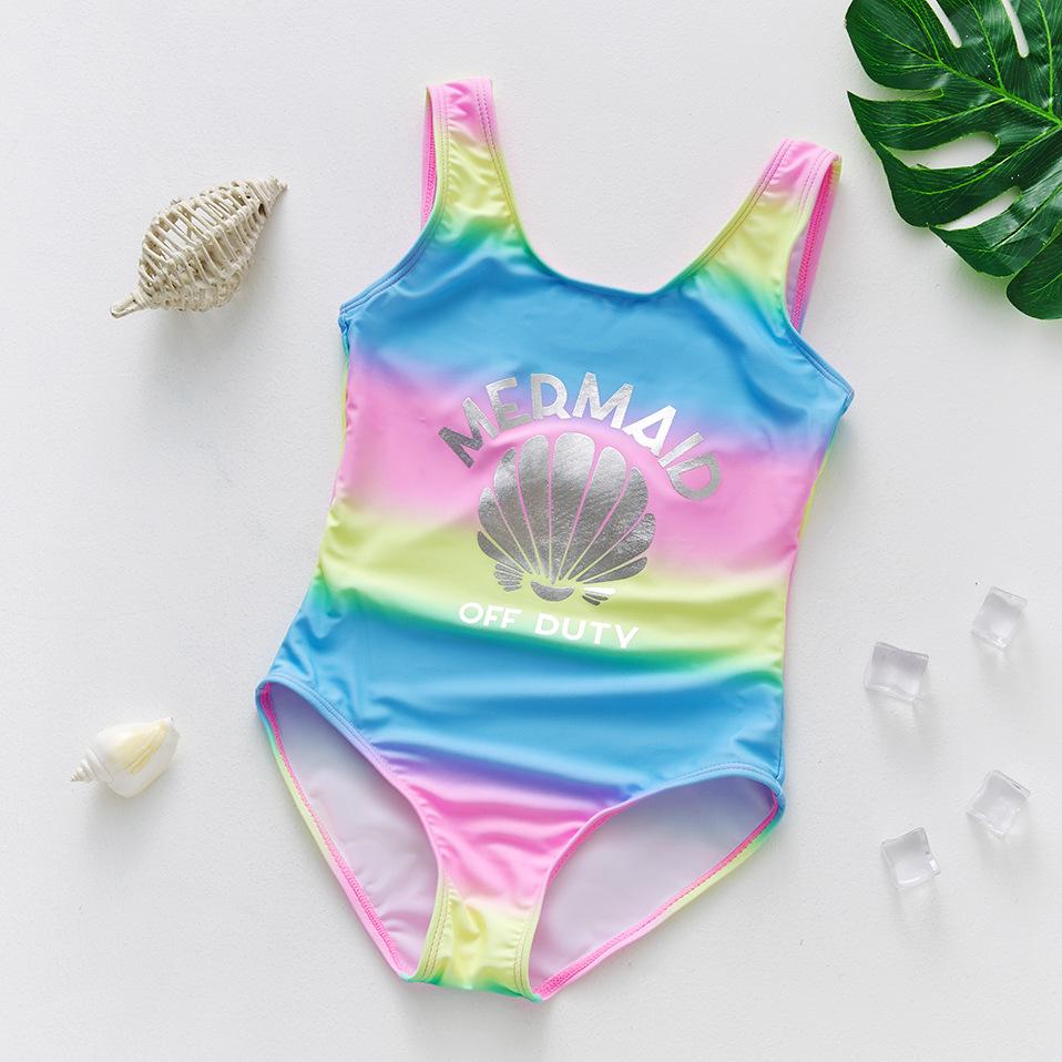 Infant Baby Girls Swimsuit Toddler Sleeveless Mermaid Fish Scale One Piece Swimwear Bikini Children Swimwear Kids Bathing Suit