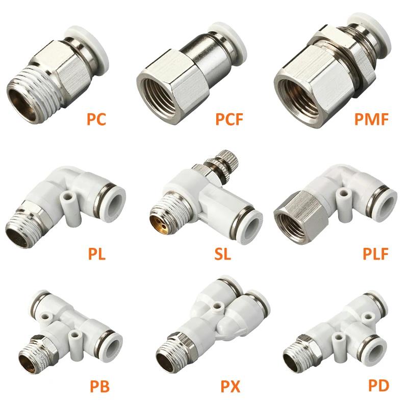 Pneumatic Hose Fitting High Quality White Air Fitting 1/4 1/2 6mm 8mm BSP Thread Quick Connector Coupling Trachea Hose Fitting Fuel System Fittings7