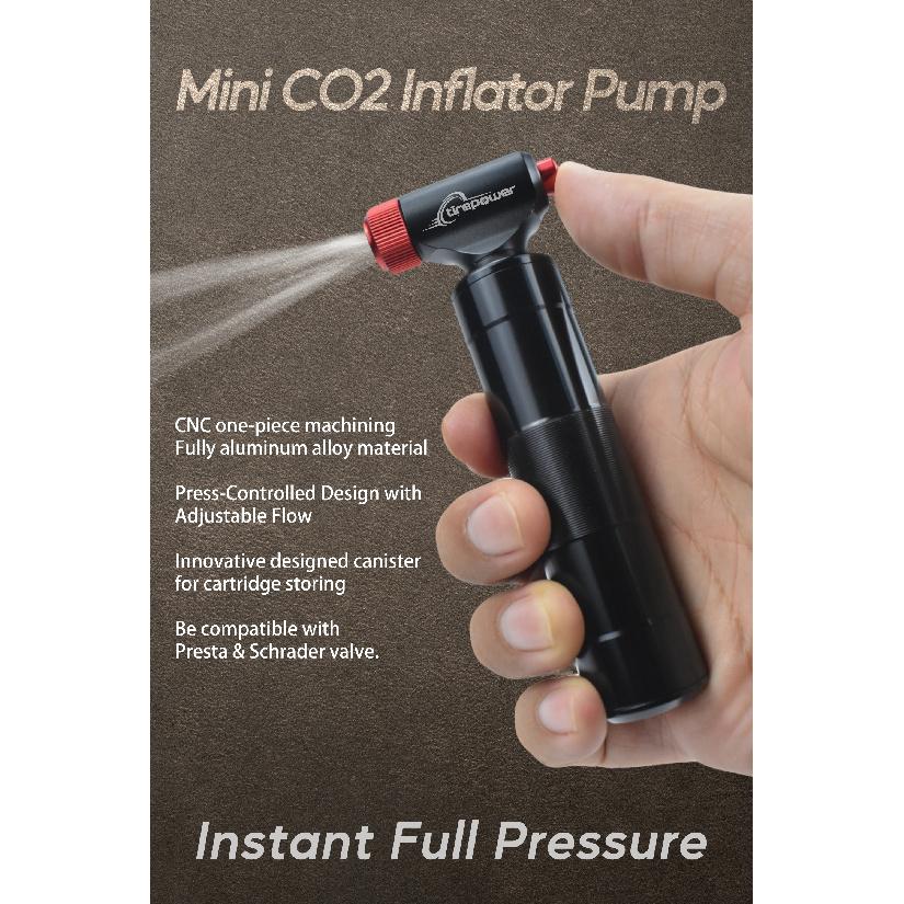 CO2 Inflator with Cartridge Storage Canister Quick Easy Safe for Presta Schrader Bicycle Tire Pump for Road and Mountain Bikes