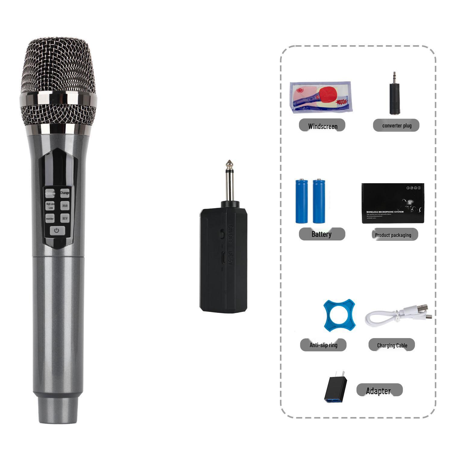 

2.4G Wireless Bluetooth Microphone with Speaker for Home, Outdoor Performances, Conferences, and Mobile Devices.