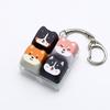 Mechanical Fidget Keychain Finger Button Calming Keychain Cat Keyboard Fidget Toy  Children Adults
