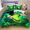 3pcs Monster "Greenery" Bedding Set, Includes 1 Comforter + 2 Pillowcases, Without Pillow Inserts, Soft Comfortable, Lightweight Breathable,