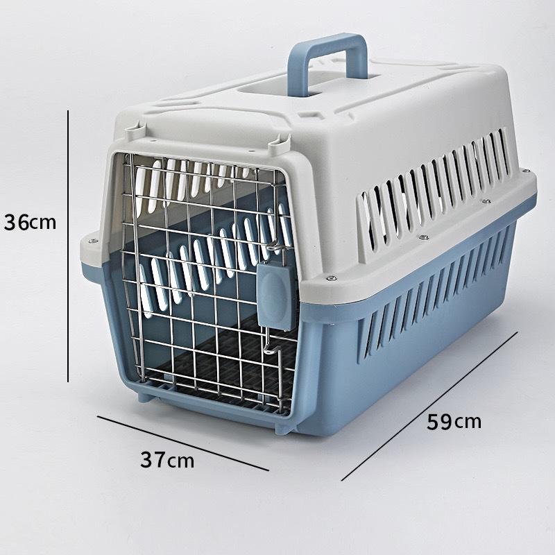 Portable Graphite Green Pet Carrier: Cat Cage & Dog Shipping Box