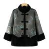 Grandma wear old women's clothing winter cotton-padded jacket mother in the elderly coat old lady fleece thickened cotton-padded jacket
