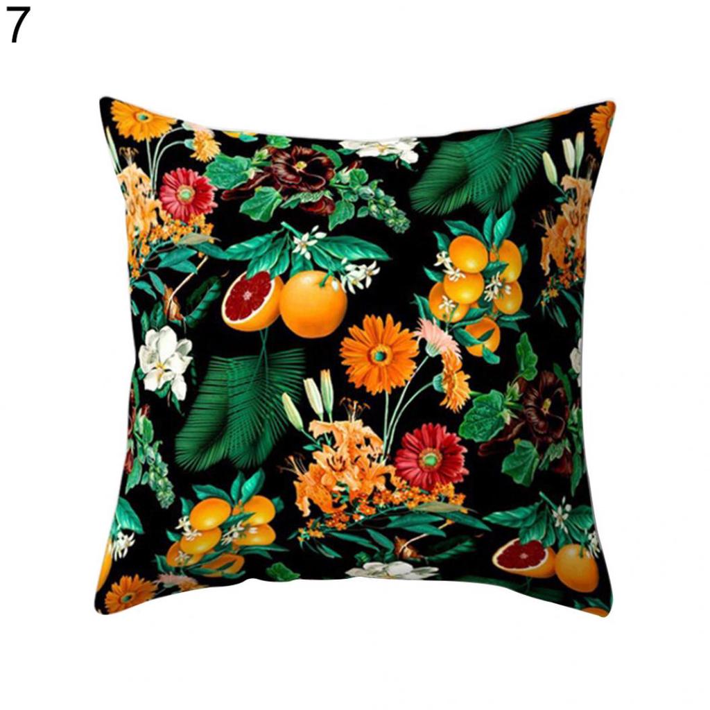 Fashion Flower Green Leaves Cushion Cover Pillow Case Car Home Bed Sofa Decor