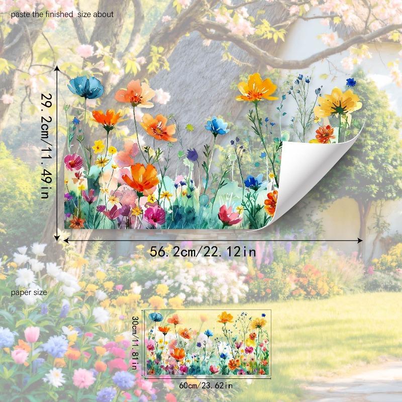 Dwustronna kolorowa naklejka ścienna z motylem i kwiatami, elektrostatyczna pasta do szyb okiennych, widoczna dekoracyjna naklejka ścienna