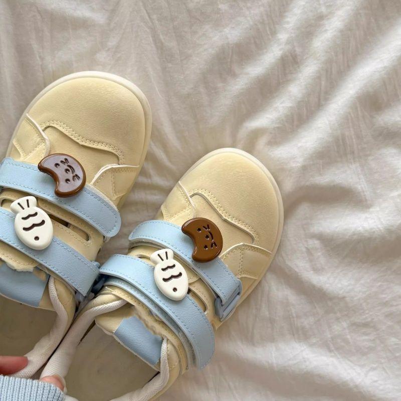 Niche design puff shoes new Velcro shoes trendy versatile casual student board shoes white shoes