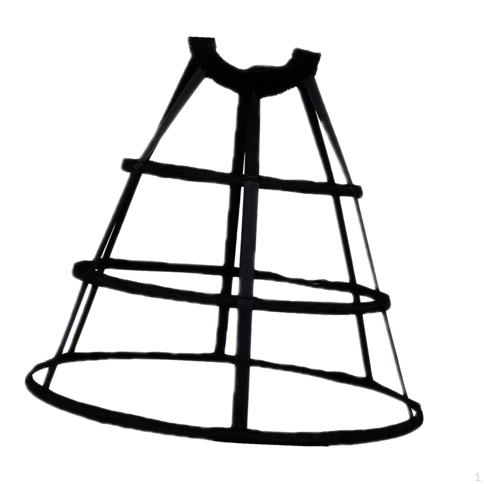 Кринолиновая юбка-обруч для женщин с эластичной талией, Полиэстеровая кринолиновая юбка-каркас с косточками, чёрный