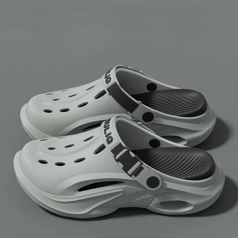 Fashion Sandals Man Height Platform Shoes Outdoor Beach Hole 2025 Fashion Summer Sale Mascullino Clappers Original Pvc Slippers for Men