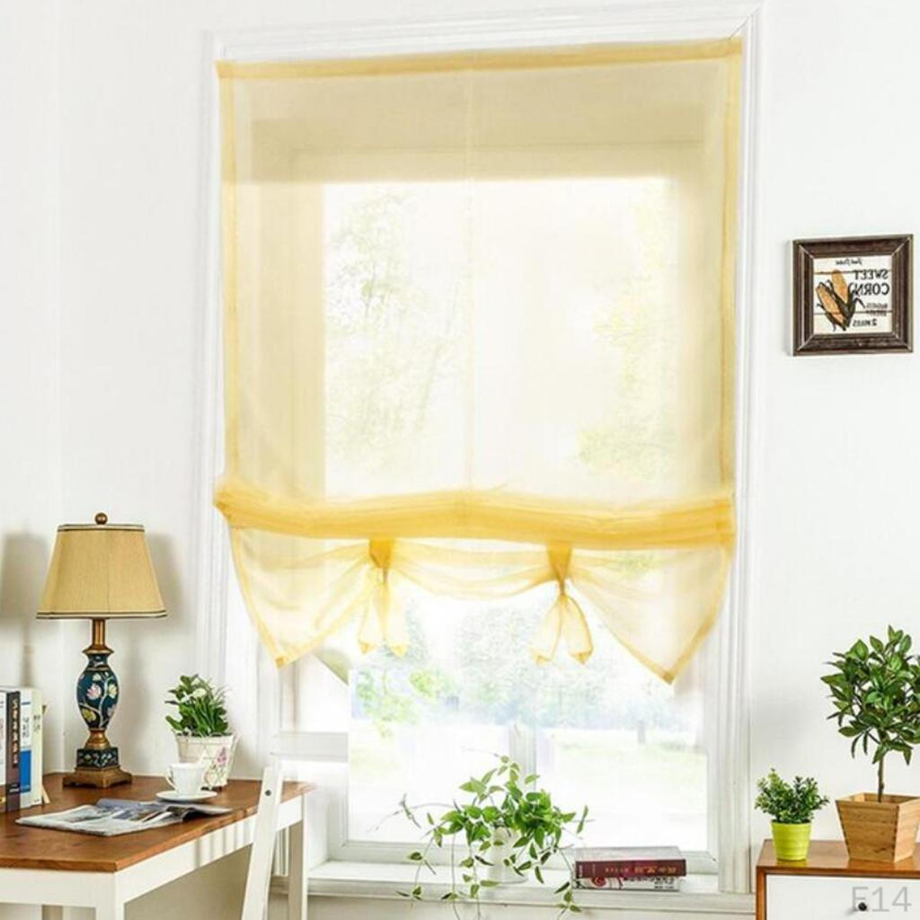 Elegant Curtains, Adjustable Tie-Up Shades, 1 Panel Windows