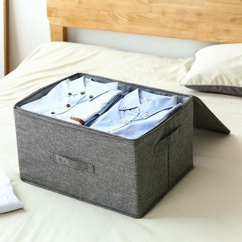 Foldable Fabric Storage Organizer for Clothes and Bedding - Large Capacity Wardrobe Box