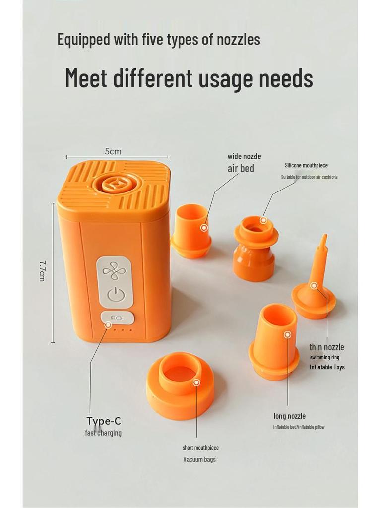 Dual-Use Wireless Charging Inflator Pump for Air Mattresses, Swimming Rings & Vacuum Storage Bags