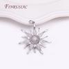 18K Gold Plated 33mm Big Sun Flower Pendant Wholesale,High Quality Brass Metal Inlaid Zircon Sun Charms DIY Jewelry Making 